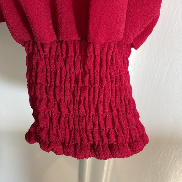 Red Ruffle Blouse - Picture 3 of 4